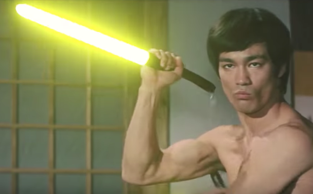 Bruce Lee Fight Scene Recreated With Lightsabers